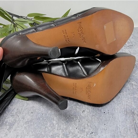 Yves Saint Laurent | Sexy Black Ankle Wrap Heels Size EU 37.5 - Picture 4 of 14